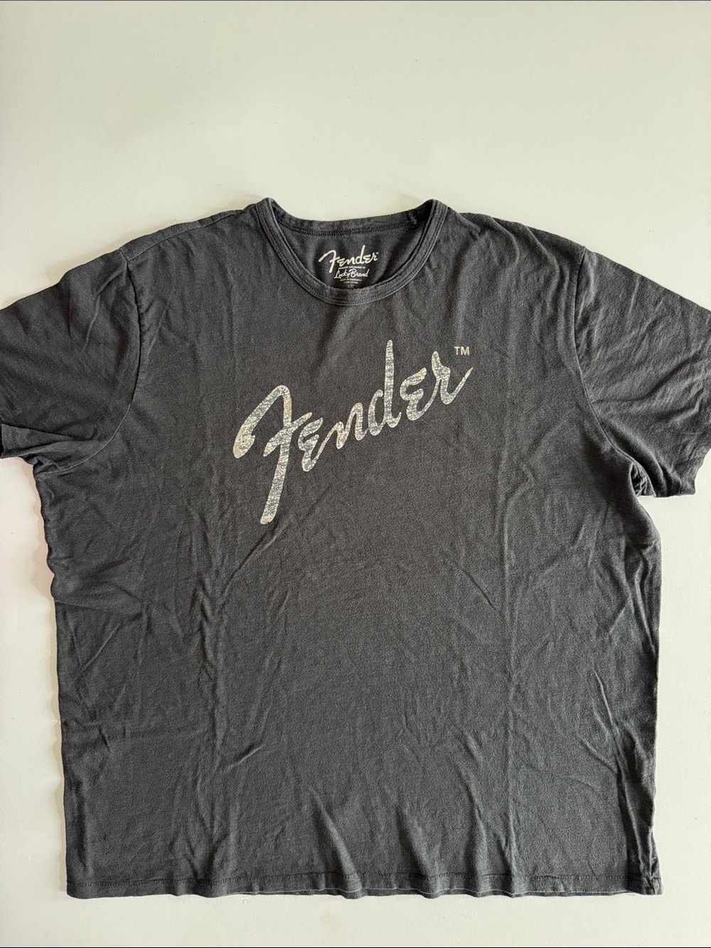 Fender Black T-Shirt with Silver Script Logo